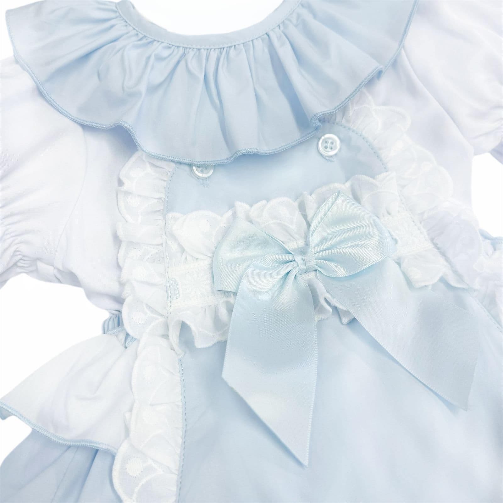 *SALE* Baby Girl Blue Cotton Frilly Romper with Top "2406B"