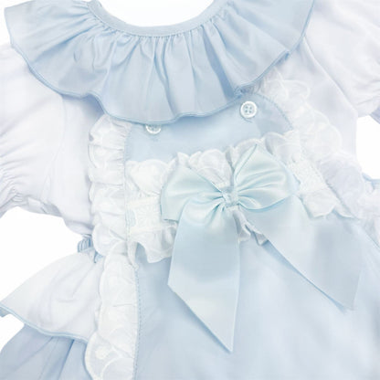*SALE* Baby Girl Blue Cotton Frilly Romper with Top "2406B"