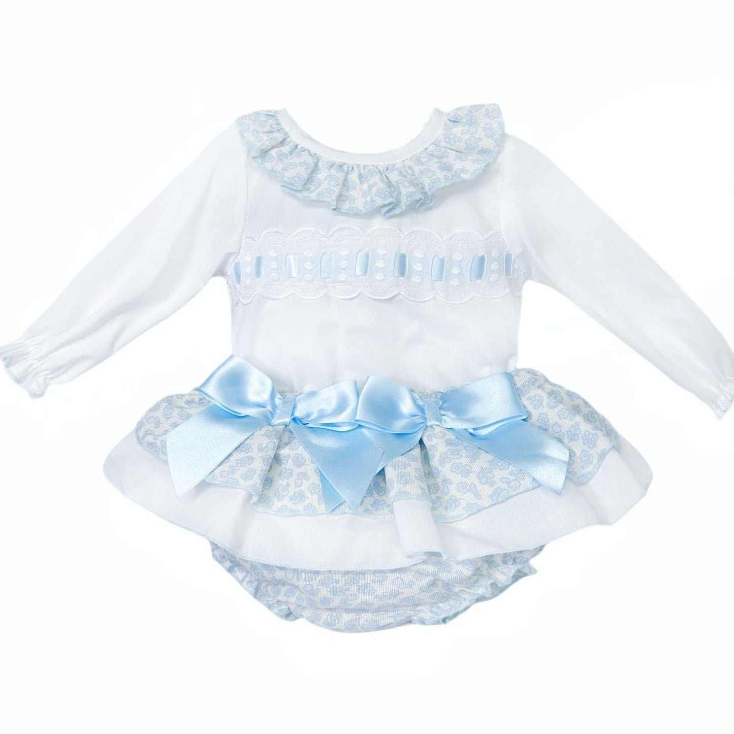 *SALE* Baby Girl Blue Floral Frilly Skirt with Shirt "MYDB2457B"
