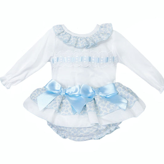 *SALE* Baby Girl Blue Floral Frilly Skirt with Shirt "MYDB2457B"
