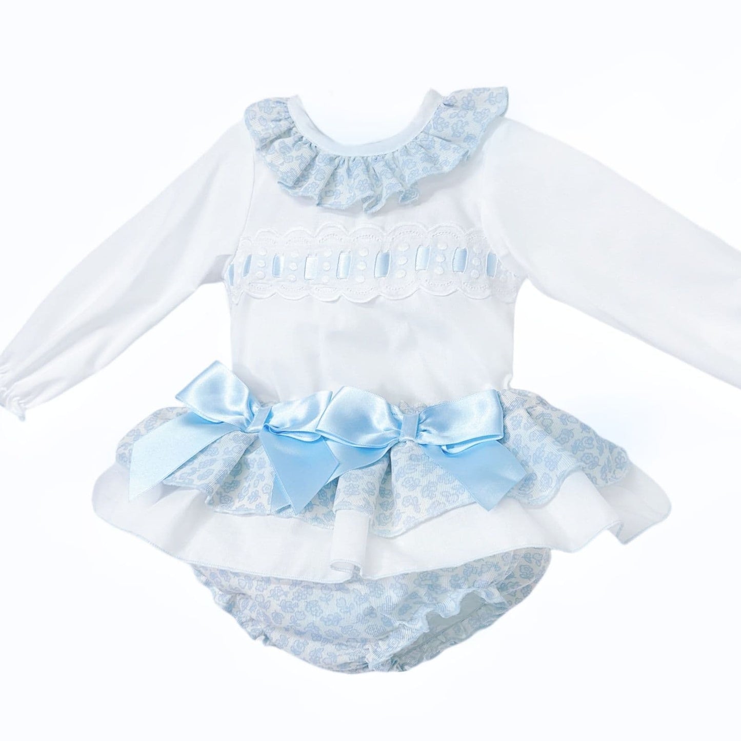*SALE* Baby Girl Blue Floral Frilly Skirt with Shirt "MYDB2457B"