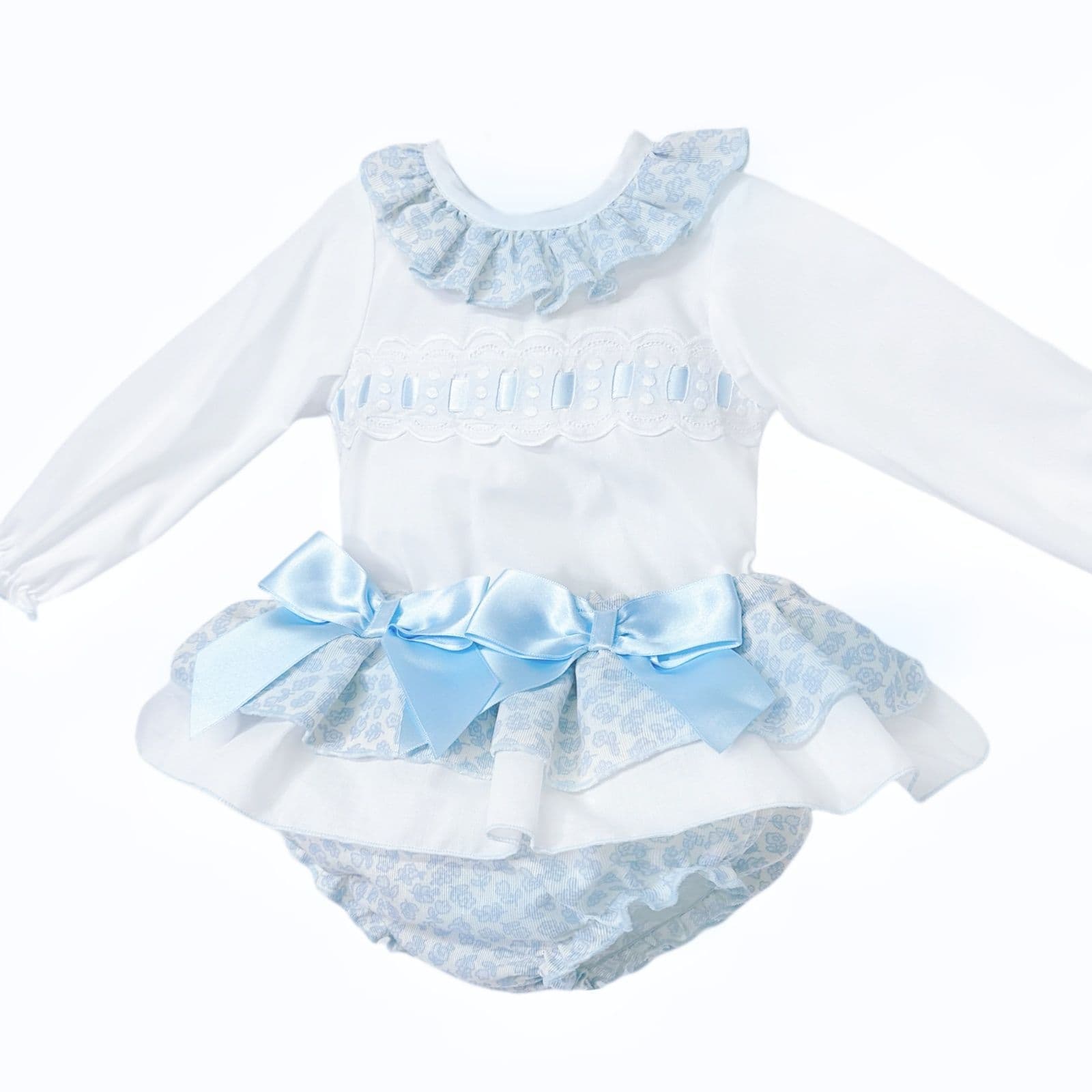 *SALE* Baby Girl Blue Floral Frilly Skirt with Shirt "MYDB2457B"