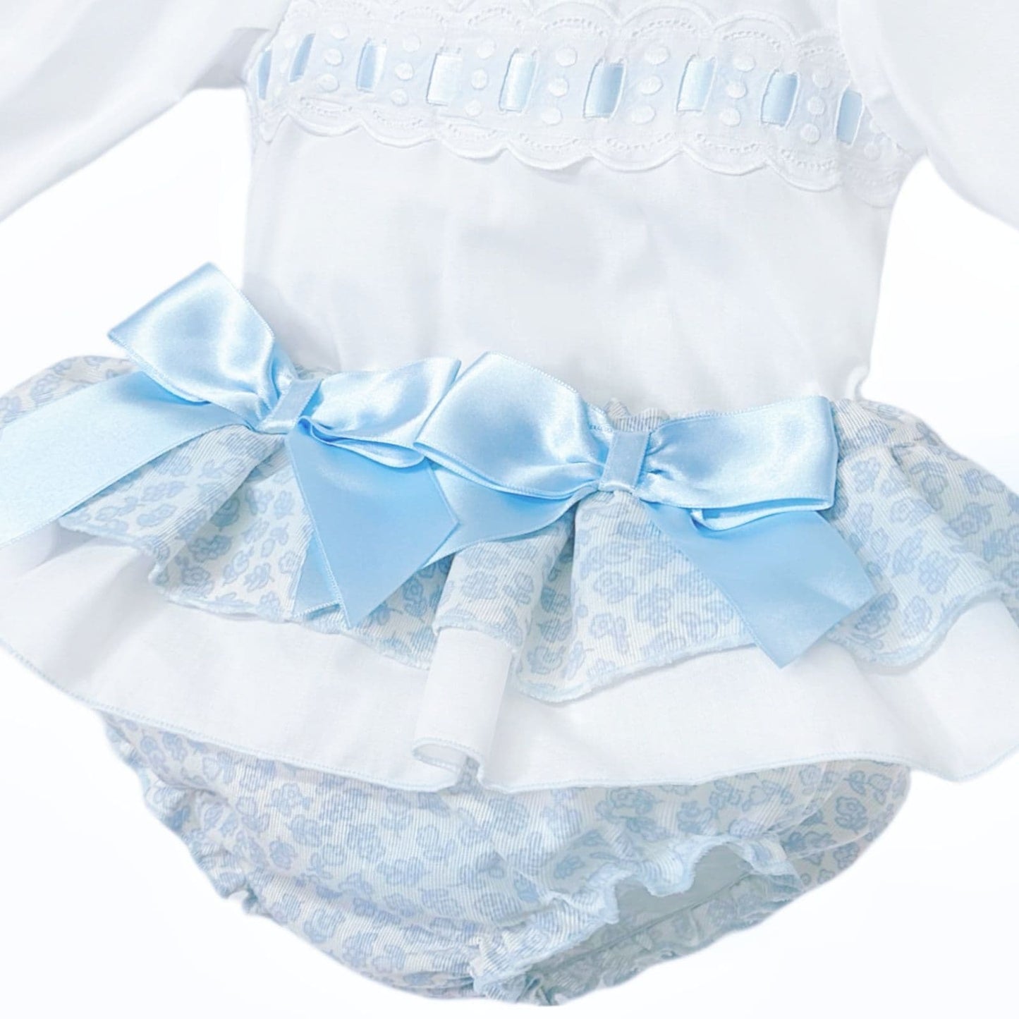 *SALE* Baby Girl Blue Floral Frilly Skirt with Shirt "MYDB2457B"