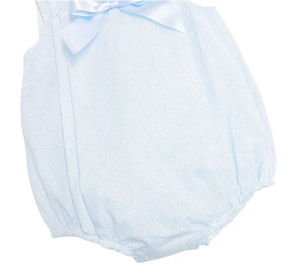 *SALE* Baby Girl Blue Floral Romper with Bow "MYD2341B"
