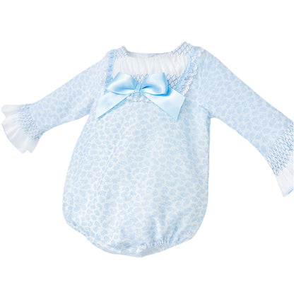 *SALE* Baby Girl Blue Floral Smocked Romper "MYDC2453"