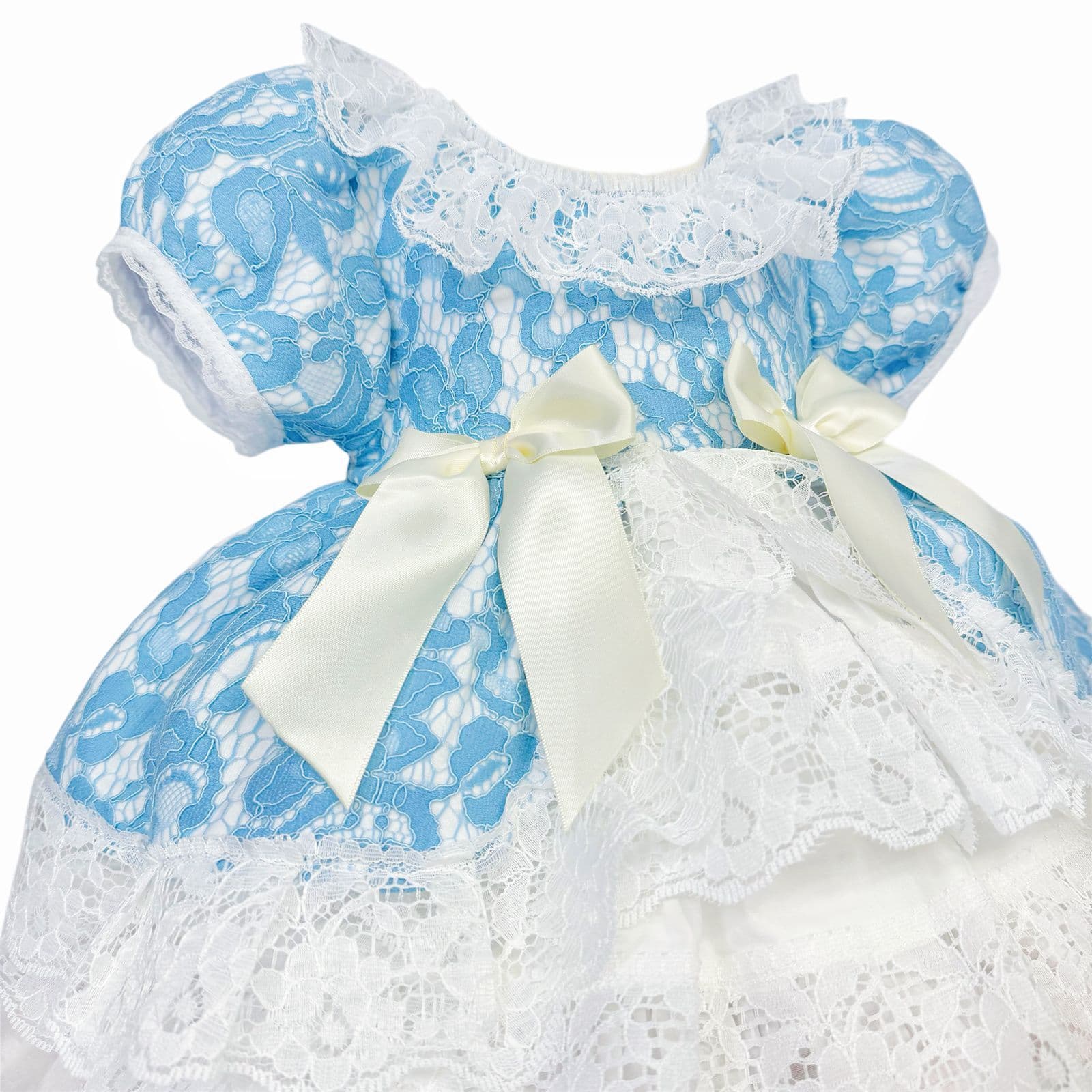 *SALE* Baby Girl Blue Lace Puff Ball Dress "2409 Blue"