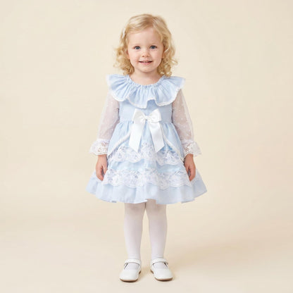 *SALE* Baby Girl Blue Lace Puff Ball Dress "2410 Blue"