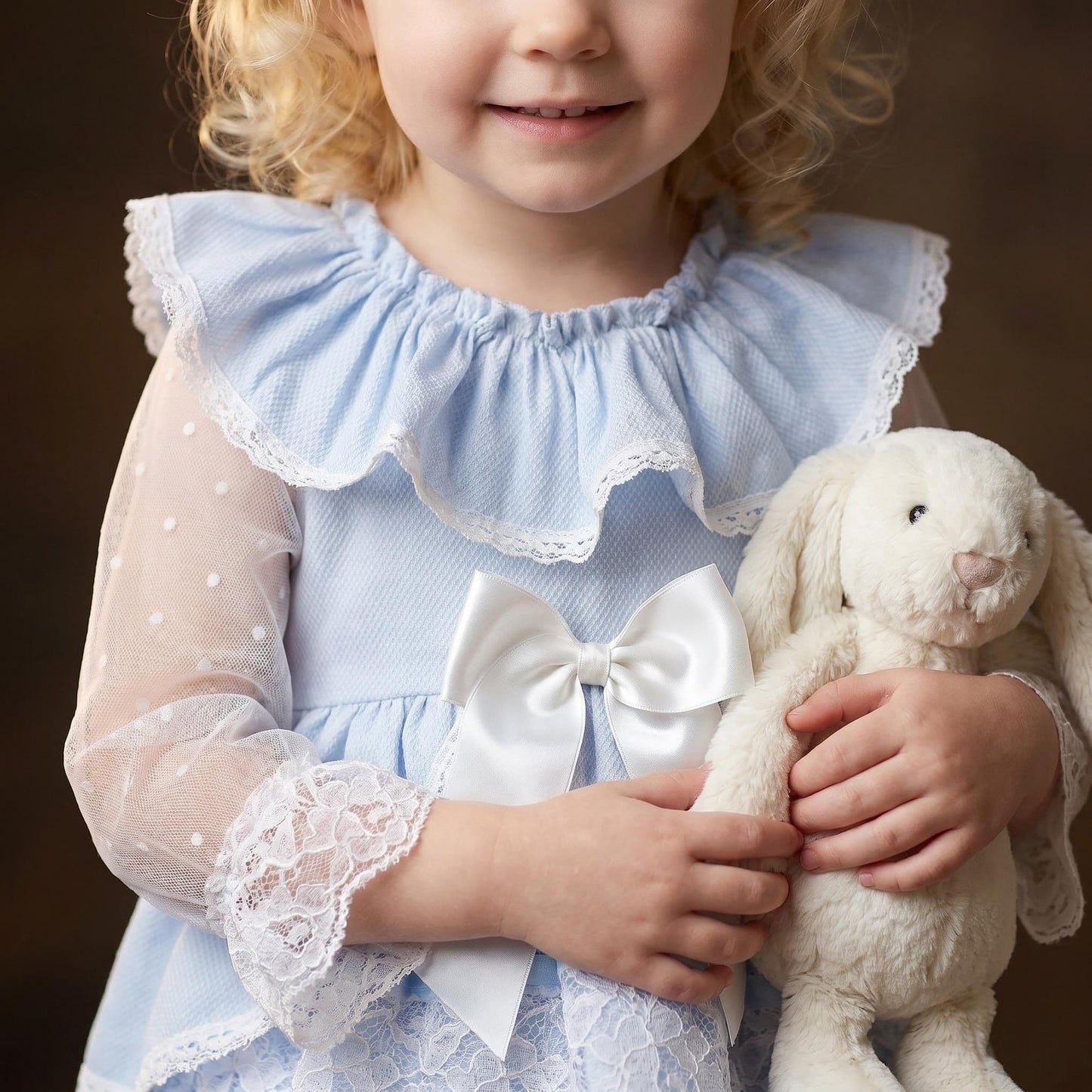 *SALE* Baby Girl Blue Lace Puff Ball Dress "2410 Blue"