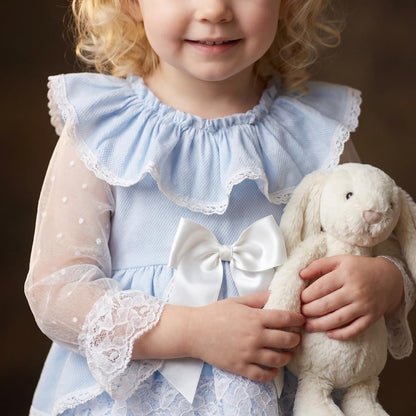 *SALE* Baby Girl Blue Lace Puff Ball Dress "2410 Blue"