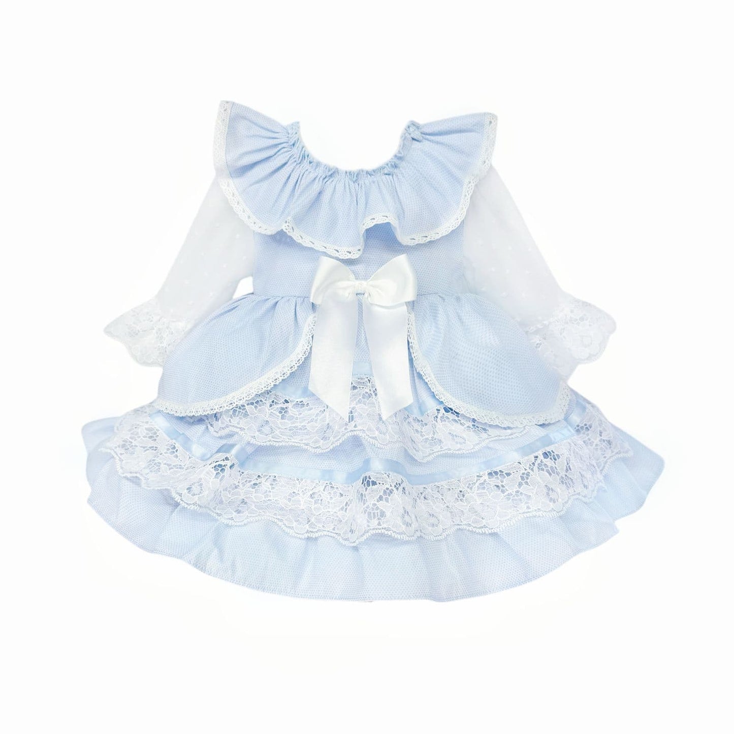 *SALE* Baby Girl Blue Lace Puff Ball Dress "2410 Blue"