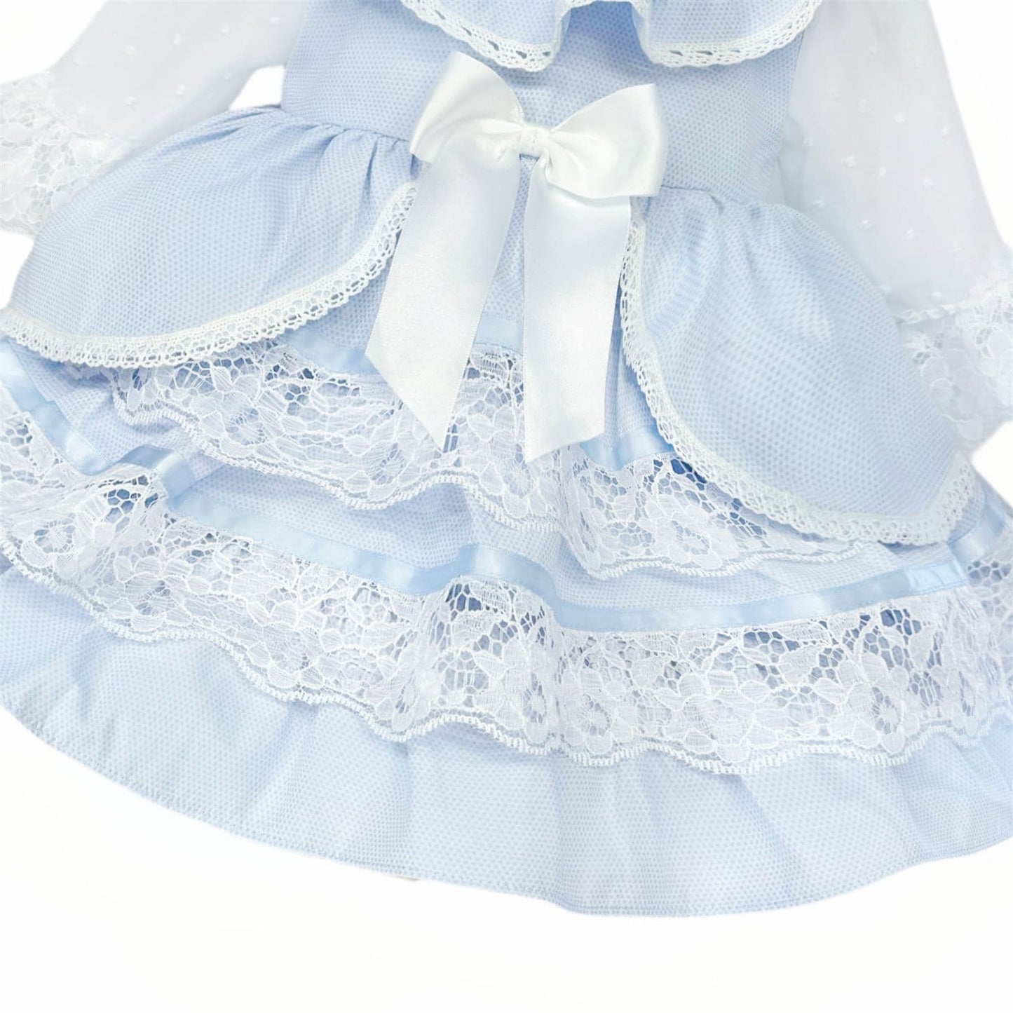 *SALE* Baby Girl Blue Lace Puff Ball Dress "2410 Blue"