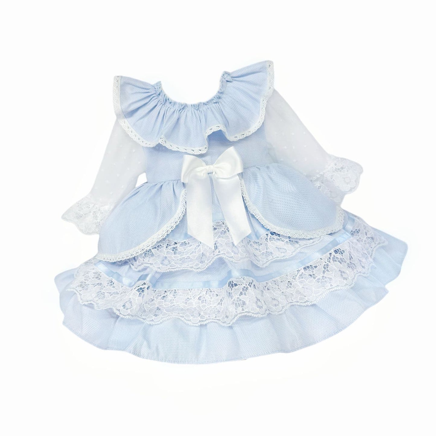 *SALE* Baby Girl Blue Lace Puff Ball Dress "2410 Blue"