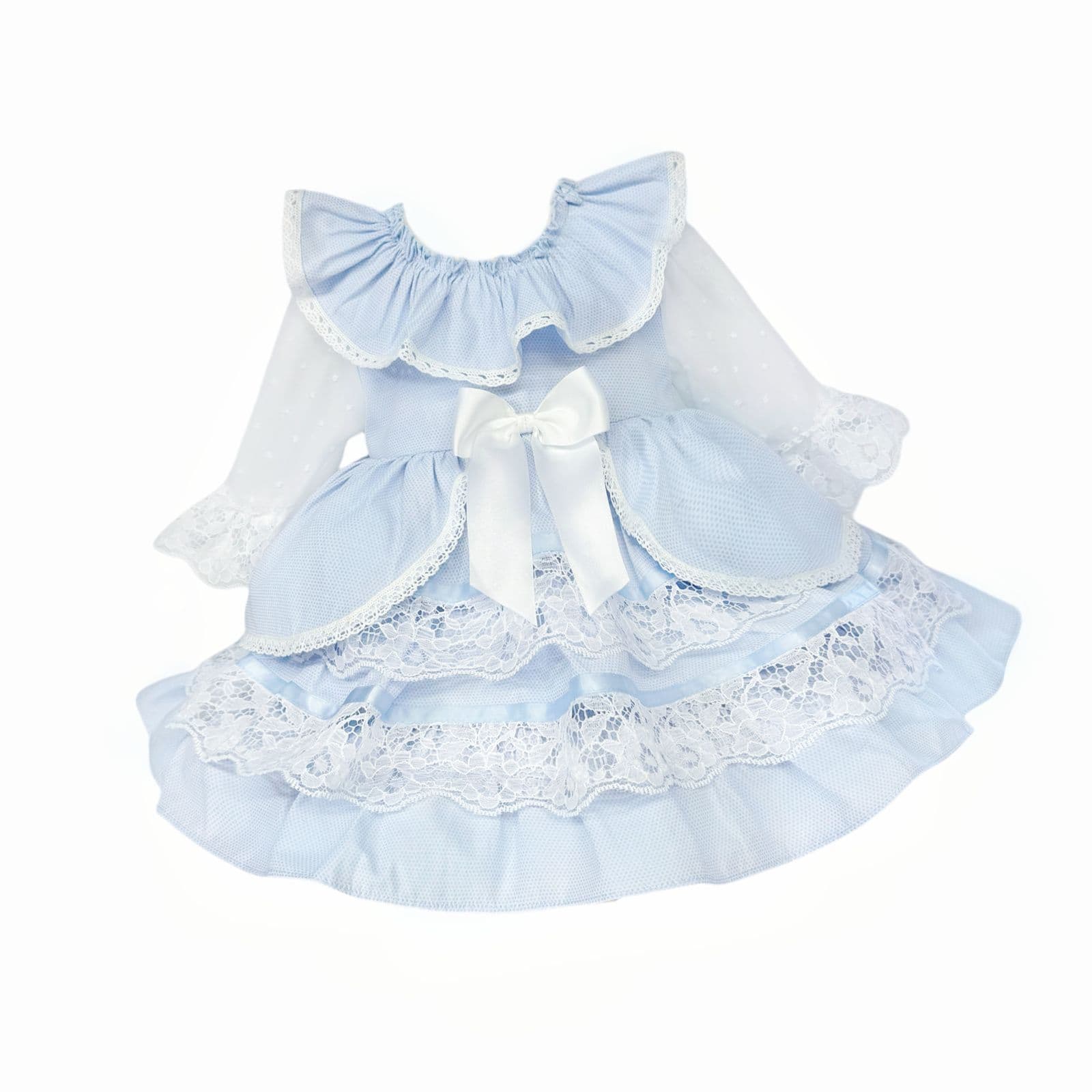 *SALE* Baby Girl Blue Lace Puff Ball Dress "2410 Blue"