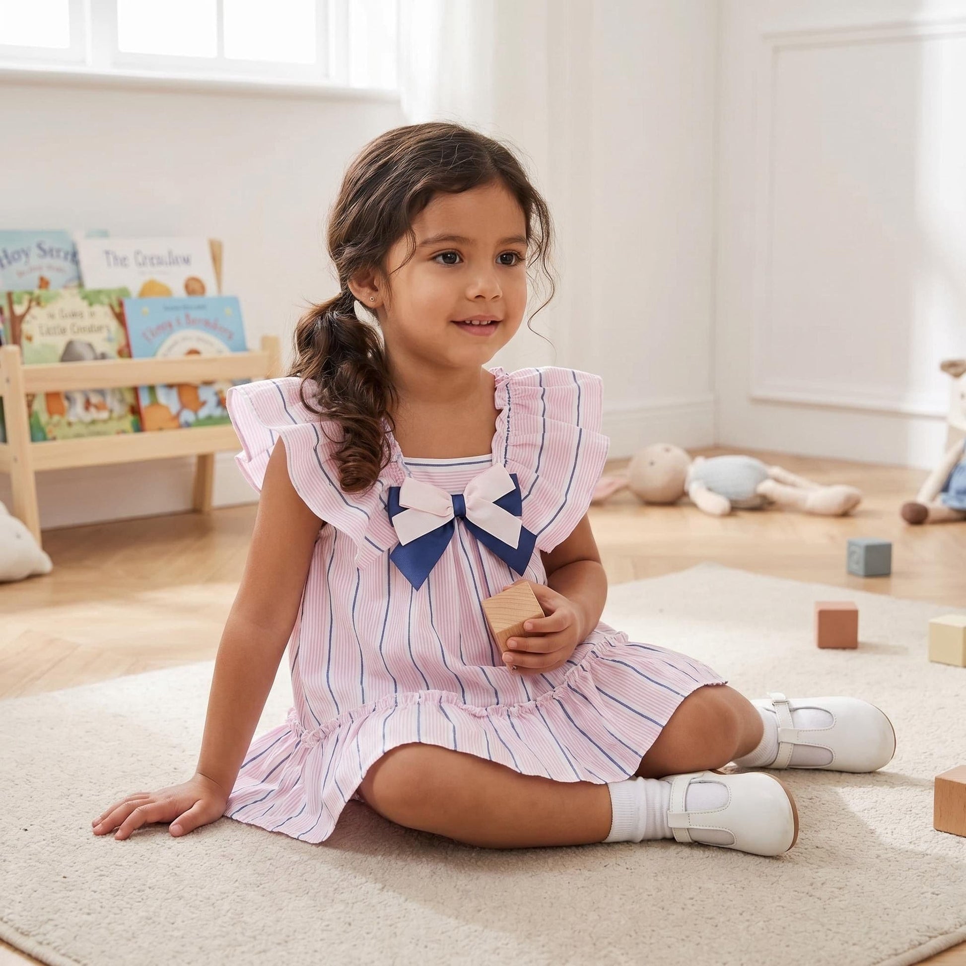 *SALE* Baby Girl Blue/Pink Sun Dress with Pants "LM2402"
