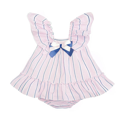 *SALE* Baby Girl Blue/Pink Sun Dress with Pants "LM2402"