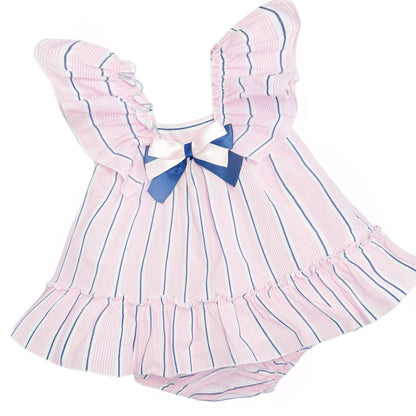*SALE* Baby Girl Blue/Pink Sun Dress with Pants "LM2402"
