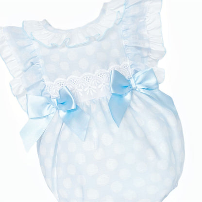 *SALE* Baby Girl Blue Sheer Frilly Shoulder Romper "MYD25031"