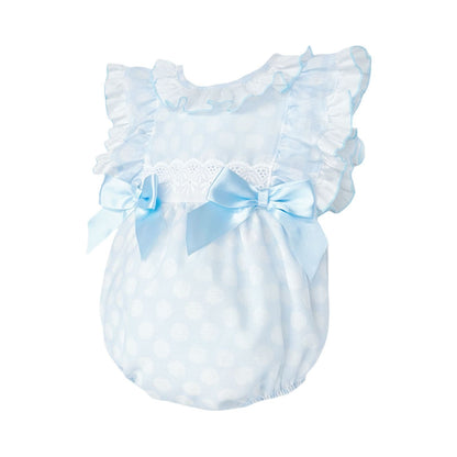 *SALE* Baby Girl Blue Sheer Frilly Shoulder Romper "MYD25031"