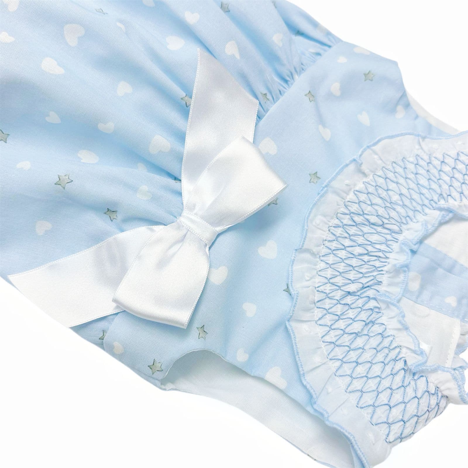 *SALE* Baby Girl Blue Smocked Collar Romper "MYD2419"