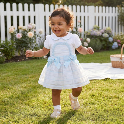 *SALE* Baby Girl Blue Stripe Pinafore Dress with bodysuit "MYD2346B"