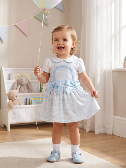 *SALE* Baby Girl Blue Stripe Pinafore Dress with bodysuit "MYD2346B"