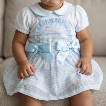 *SALE* Baby Girl Blue Stripe Pinafore Dress with bodysuit "MYD2346B"