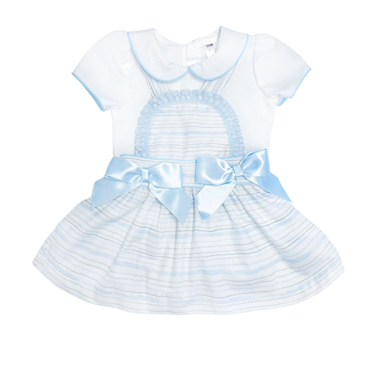 *SALE* Baby Girl Blue Stripe Pinafore Dress with bodysuit "MYD2346B"