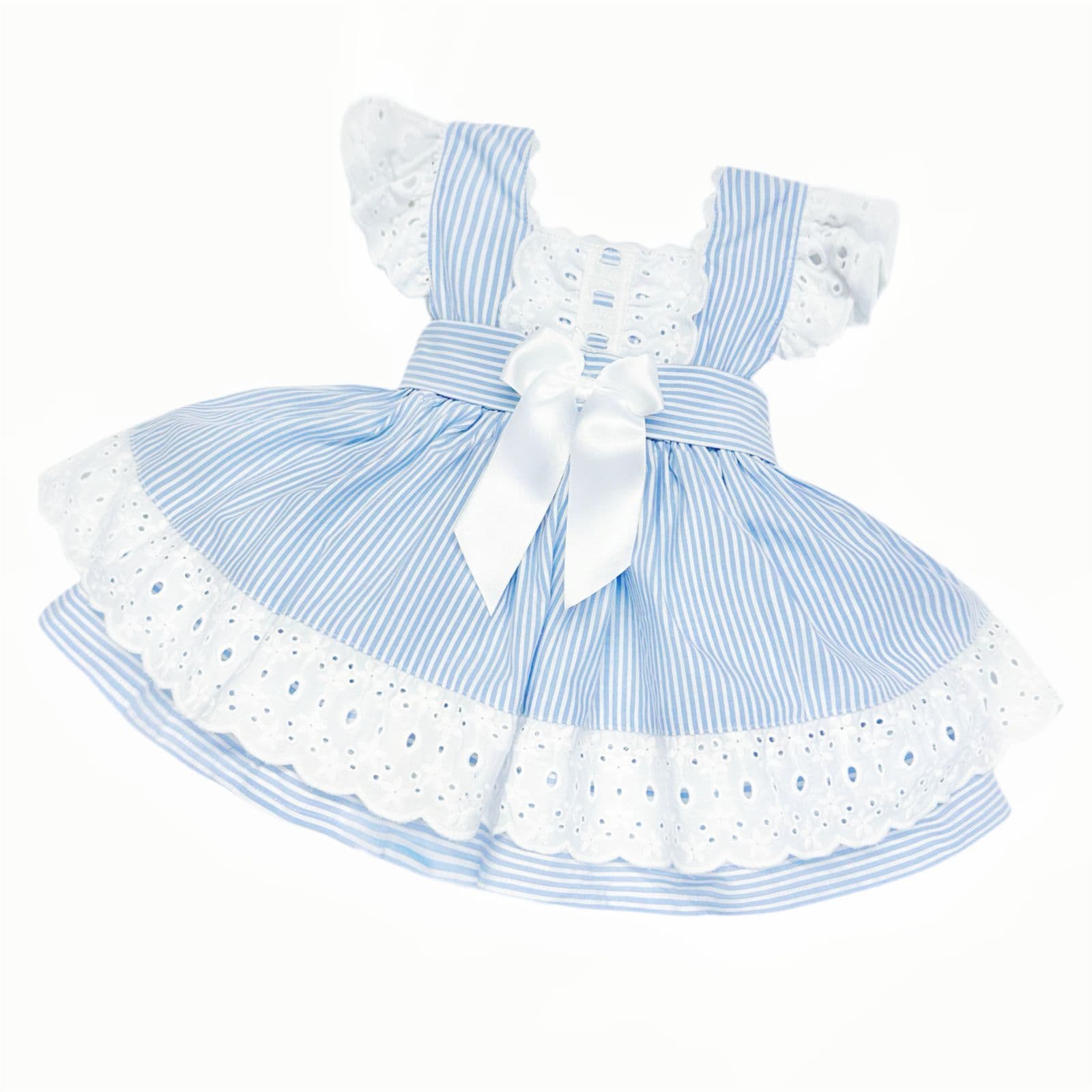 *SALE * Baby Girl Blue Stripe Puff Ball Dress "1907"