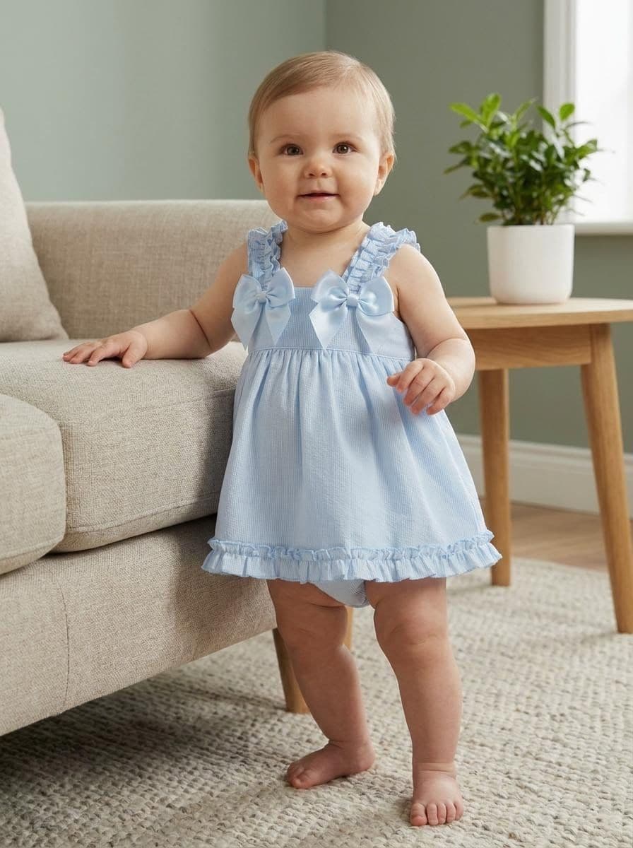 *SALE* Baby Girl Blue Summer Sun Dress with Knickers "2403 Blue"