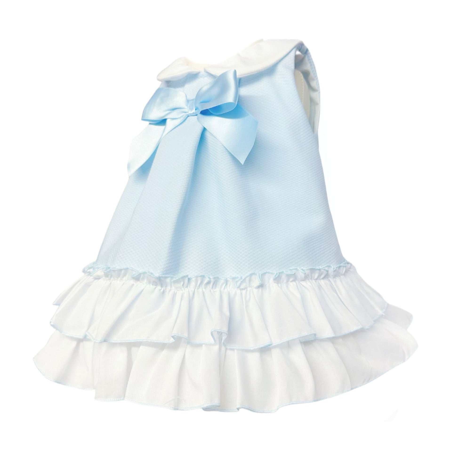 *SALE* Baby Girl Blue Waffle Frilly Dress with Pants "MYD2442B"