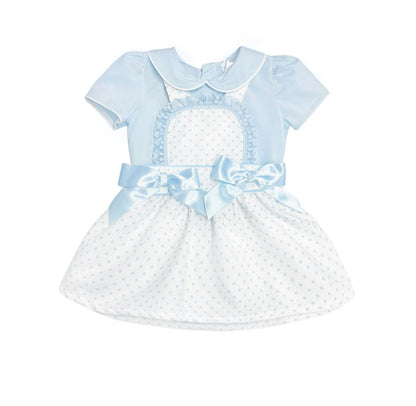 *SALE* Baby Girl Blue Waffle Pinafore Dress with bodysuit "MYD2322B"