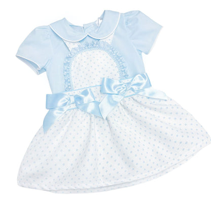 *SALE* Baby Girl Blue Waffle Pinafore Dress with bodysuit "MYD2322B"