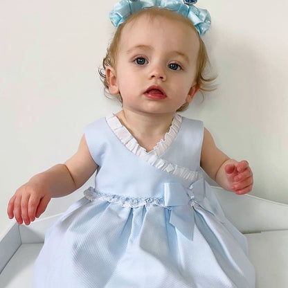 *SALE* Baby Girl Blue Waffle Puff Ball Dress with Pants "MYD2441B"