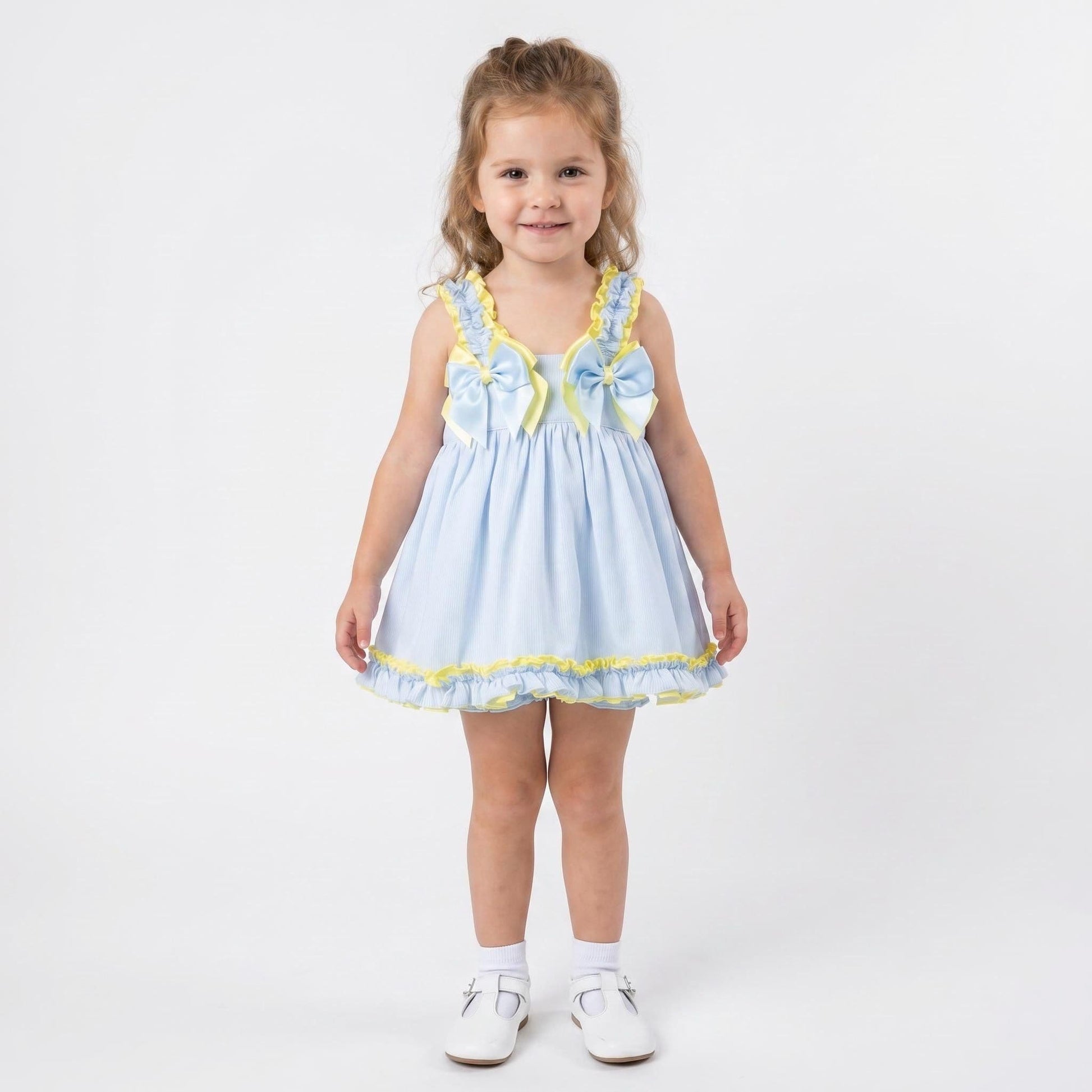 *SALE* Baby Girl Blue &Yellow Summer Sun Dress with Knickers "2403 Yellow"