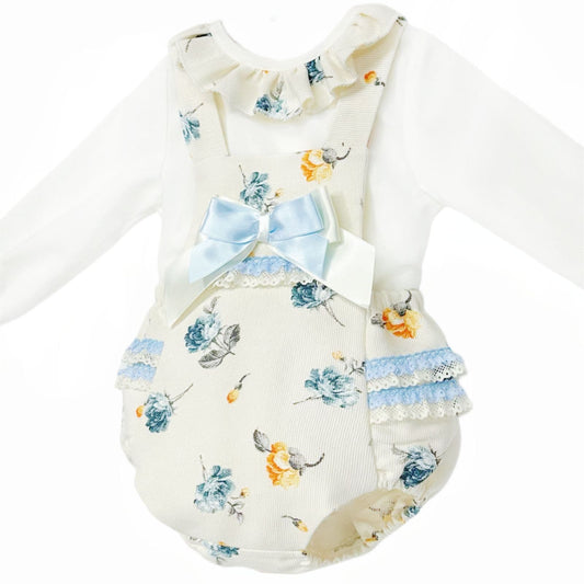 *SALE* Baby Girl Cream Floral Lace Frilly Romper with Shirt "MYDC2471"