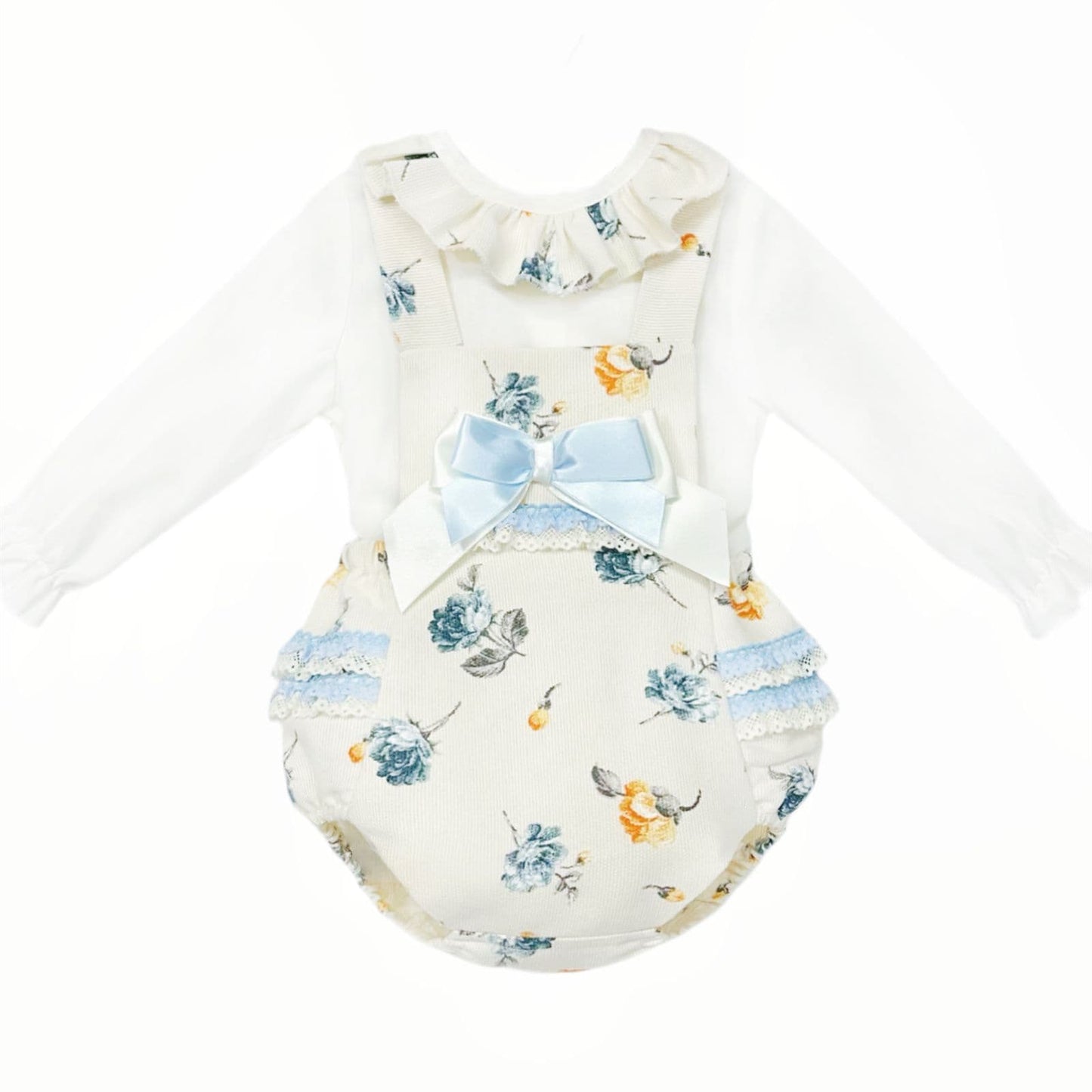 *SALE* Baby Girl Cream Floral Lace Frilly Romper with Shirt "MYDC2471"