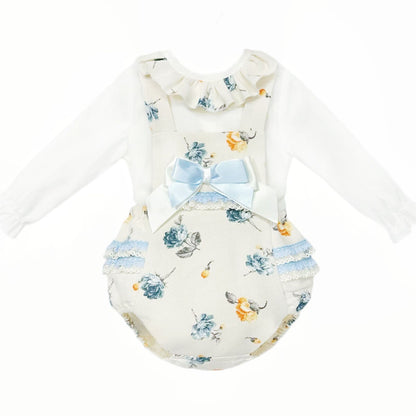 *SALE* Baby Girl Cream Floral Lace Frilly Romper with Shirt "MYDC2471"