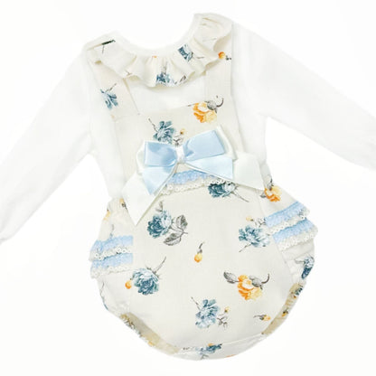 *SALE* Baby Girl Cream Floral Lace Frilly Romper with Shirt "MYDC2471"