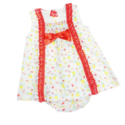 *SALE* Baby Girl Fruit Print Red Lace Dress with Pants "MYD2311"