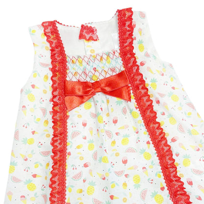 *SALE* Baby Girl Fruit Print Red Lace Dress with Pants "MYD2311"