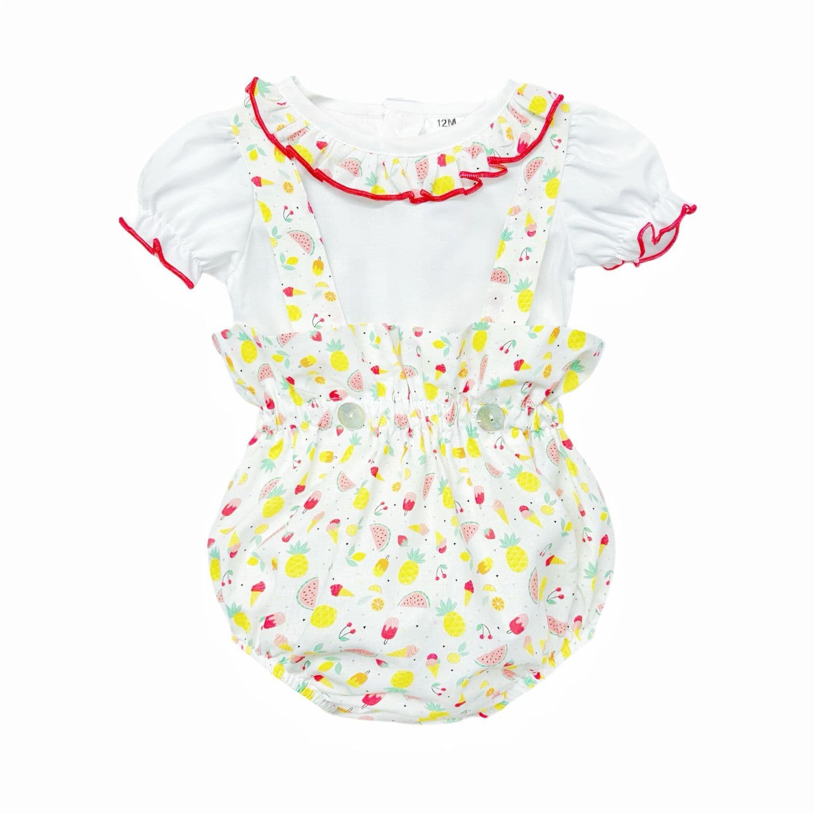 *SALE* Baby Girl Fruit Print Strap Romper with Shirt "MYD2312"