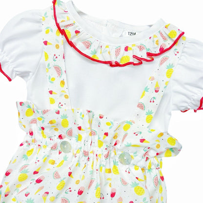 *SALE* Baby Girl Fruit Print Strap Romper with Shirt "MYD2312"