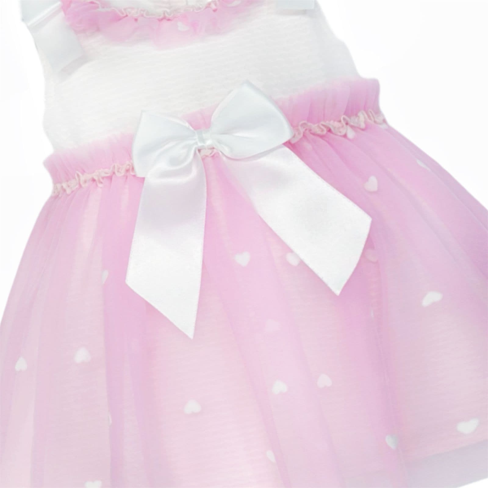 *SALE* Baby Girl Fuchsia Pink Tulle Mesh Dress Satin Bow "2508 FP"