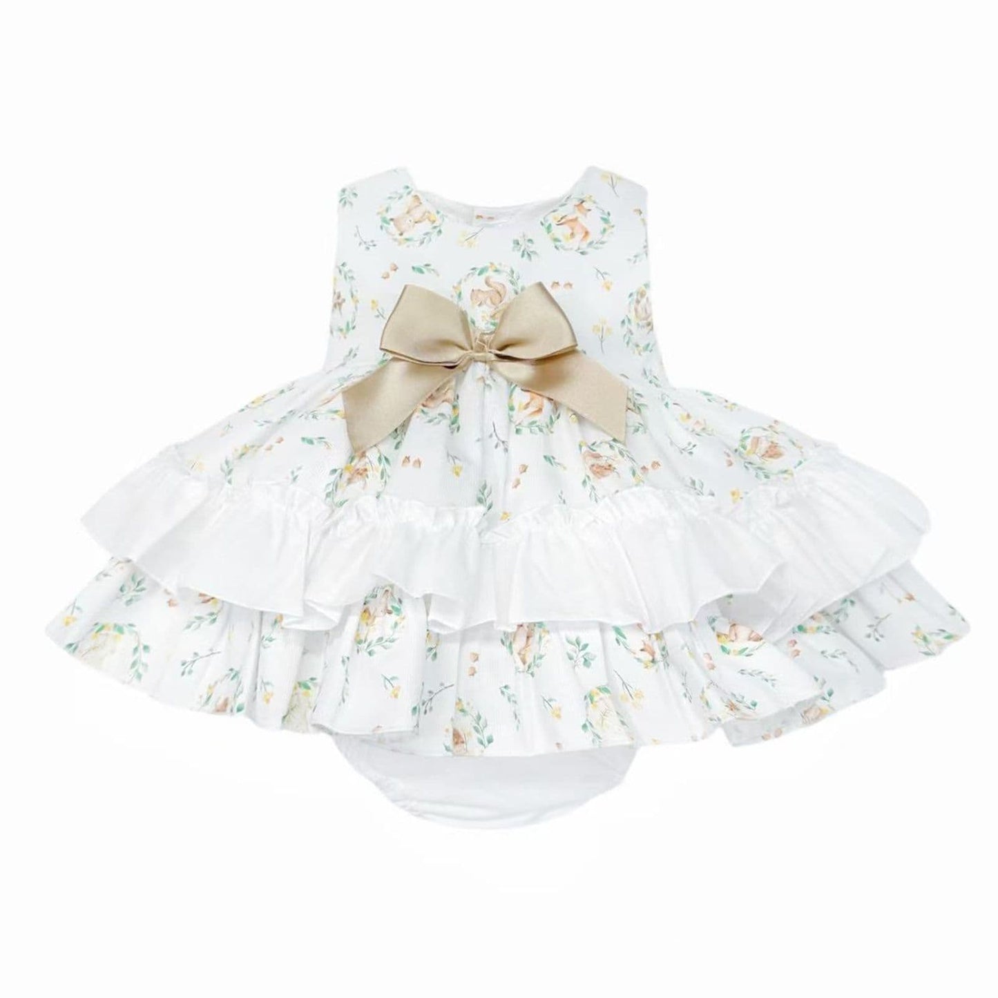 *SALE* Baby Girl Gold Animal Print Puff Ball Dress with Pants "MYD25023"