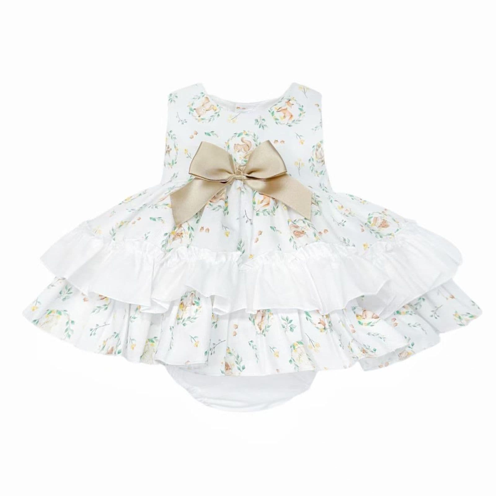*SALE* Baby Girl Gold Animal Print Puff Ball Dress with Pants "MYD25023"