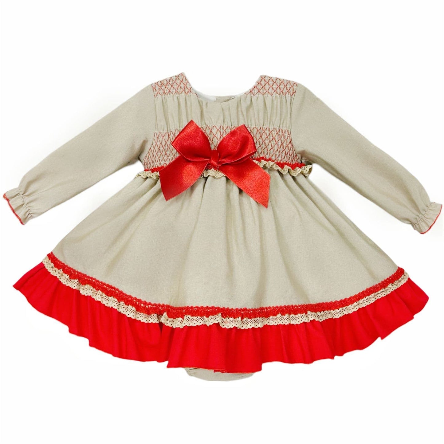 *SALE* Baby Girl Grey/Red Puff Dress with Pants "MYDB2487"