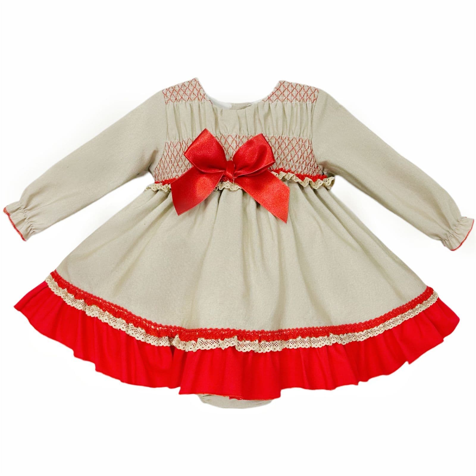 *SALE* Baby Girl Grey/Red Puff Dress with Pants "MYDB2487"