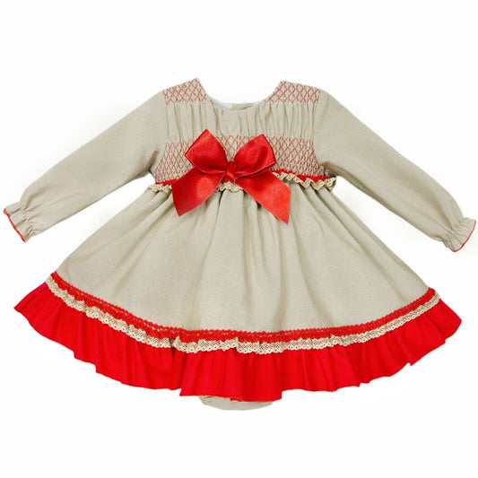 *SALE* Baby Girl Grey/Red Puff Dress with Pants "MYDB2487"
