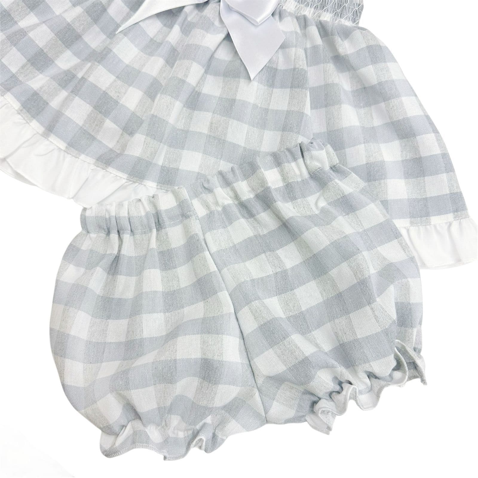 *SALE* Baby Girl Grey Smocked Sun Dress with Knickers "MYD2430G"