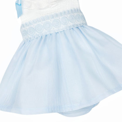 *SALE* Baby Girl Pale Blue Shoulder Bow Dress with Pants "MYD25060"